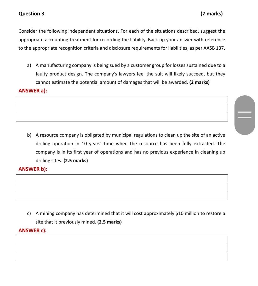 advanced financial accounting (needed asap) Question 3 (7 marks) Consider the