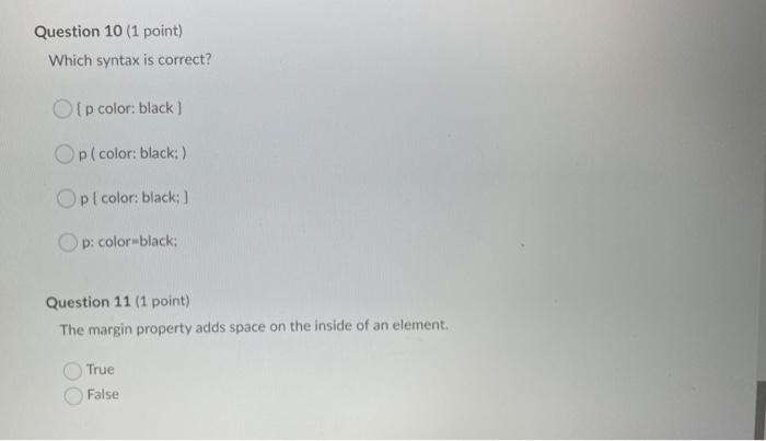 point) How do you add multiple styles to a class attribute? Separate