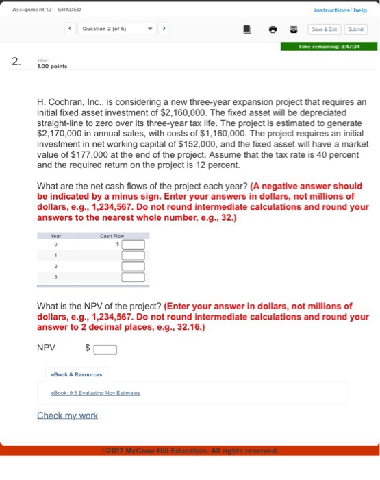 c Question 1 of 6 Save & Exit 1. 100 points Fill