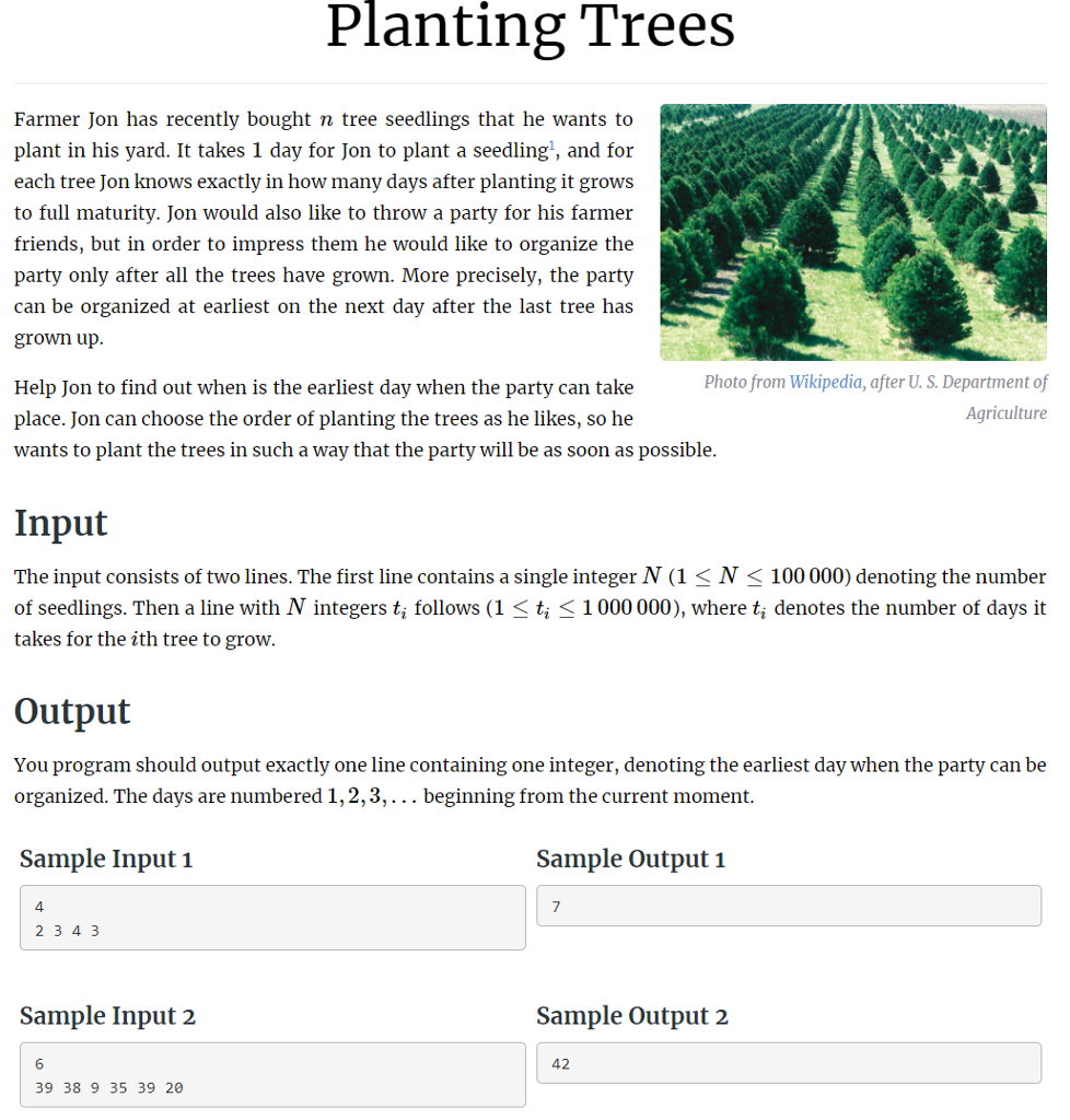 Kattis - Planting Trees - C Language My code is able to