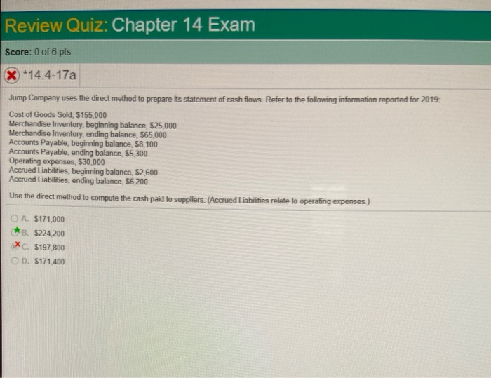  Jump company uses the direct method to prepare its statement of