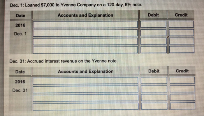 Ohkay, Co. Received a three-month, 4% note. Accounts and Explanation Debit Credit