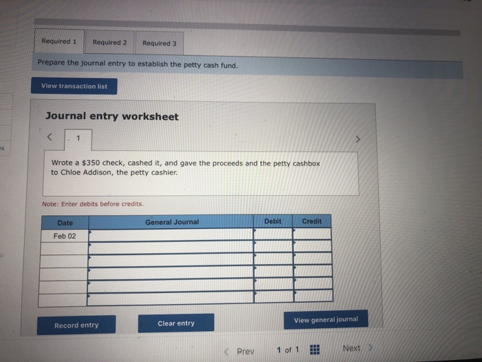 Problem 6-3A Establishing, reimbursing, and increasing petty cash LO P2 Nakashima Gallery