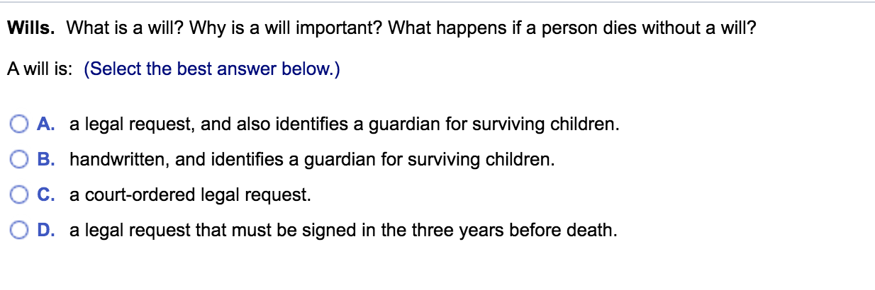 Wills. What is a will? Why is a will important? What