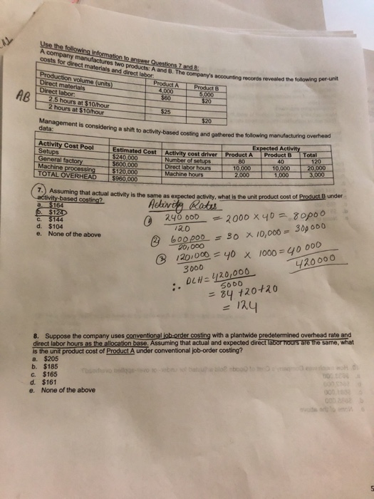  Number 8? Please also explain. Thank you. costs for direct materials