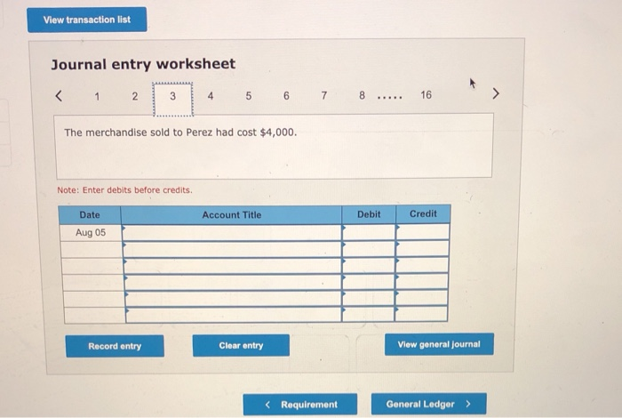 payable; for example, record the purchase on August 1 in Accounts Payable--Brown)
