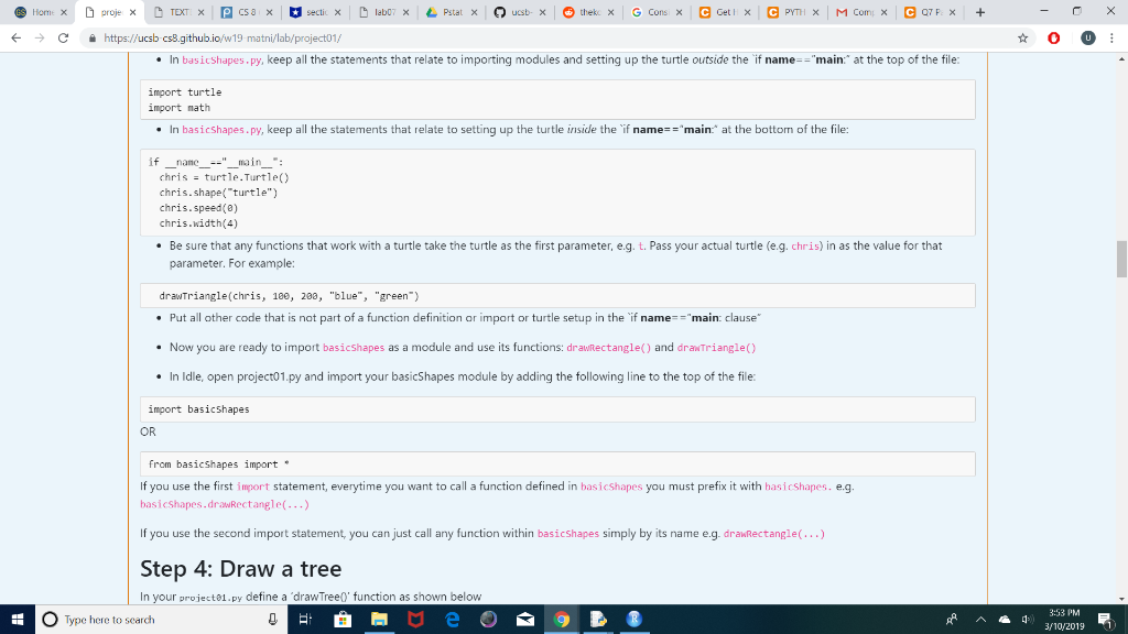 implement these primitives in a previous lab using turtle graphics. Each function