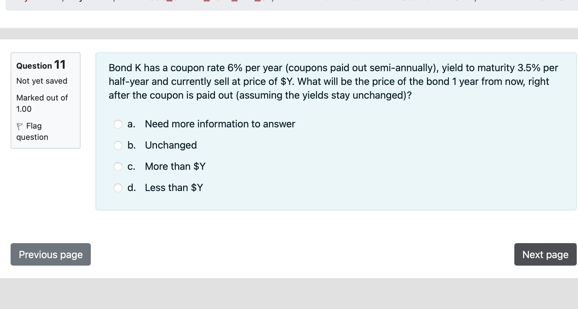 Marked out of 1.00 b. Investors are slow to update their beliefs