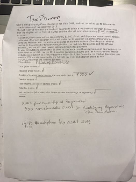 tax practitioners and has a part-time tax practice. Beth is single and