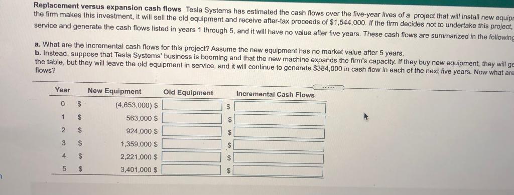 equipment to replace old equipment. If the firm makes this investment, it