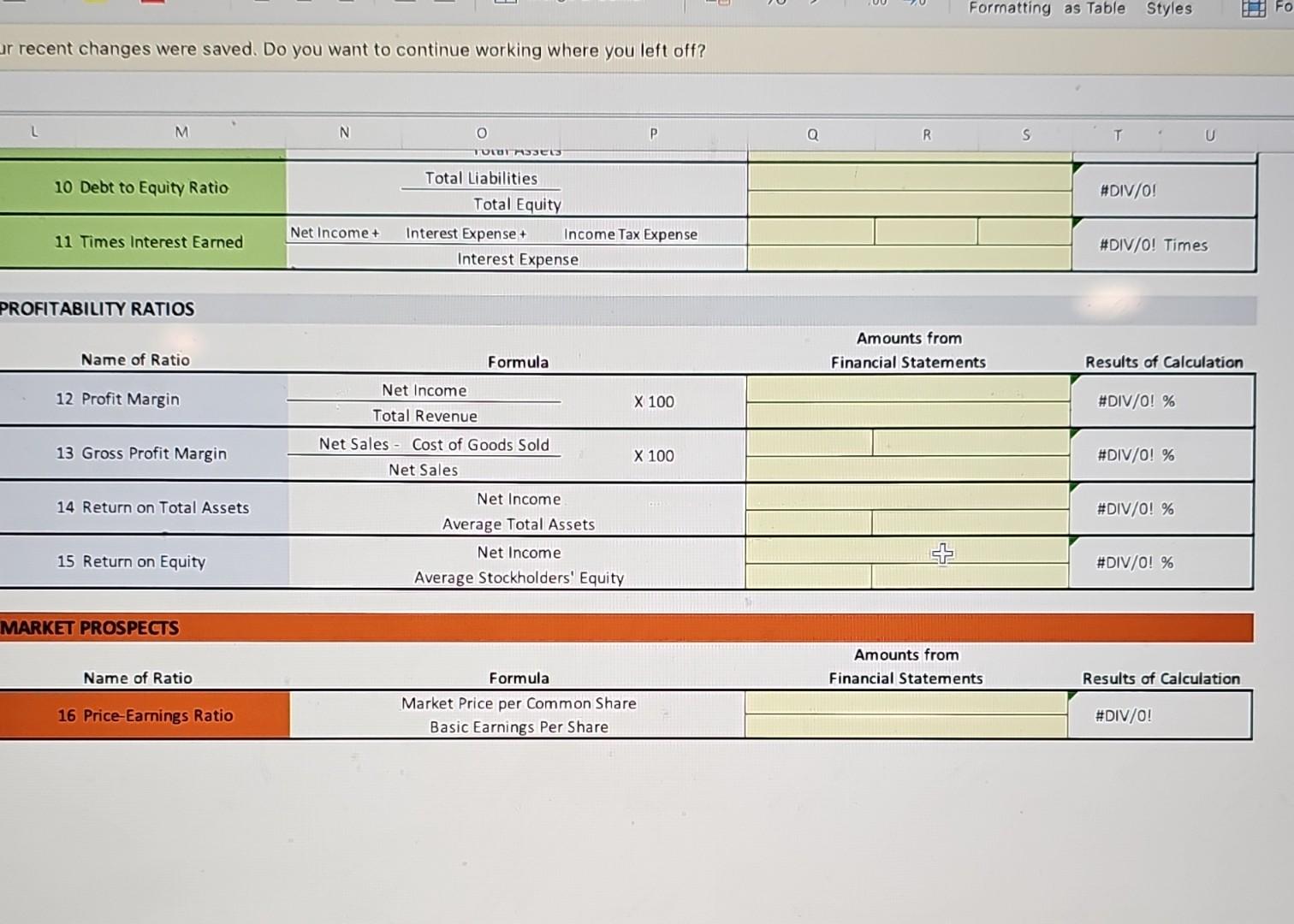 & Total Liabilities & & \multirow{2}{*}{ \#DIV/O! } \\ \hline & Total