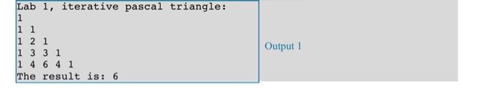 pascal traingle too Task 0: Modify your Lab1 function so it only