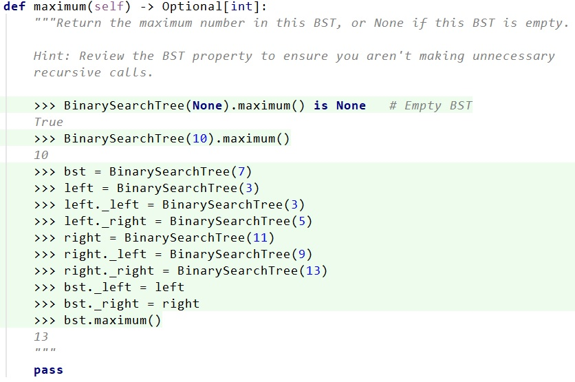 USE PYTHON LANGUAGE def maximum(self) -> Optional[int]: ""Return the maximum number in