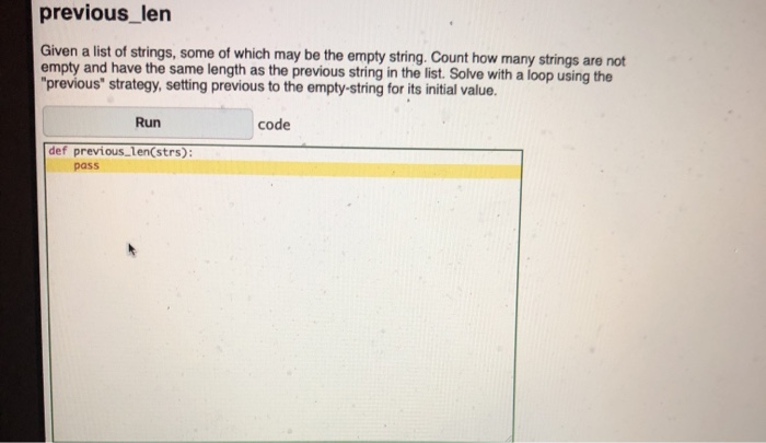 5. Run code def fivex(num pass : count_xyz Given a list of