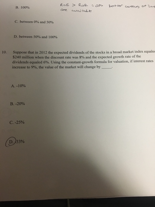  Please provide all calculations as to why the answer is "D"