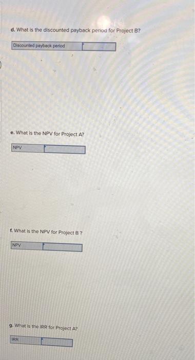 you :) Consider the following two mutually exclusive projects: Year Cash Flow