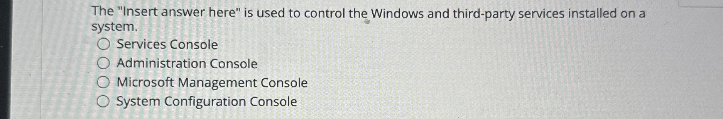  The "Insert answer here" is used to control the Windows and