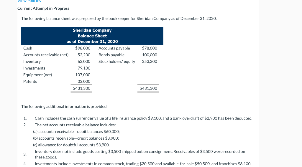 order of liquidity.) View Policies Current Attempt in Progress The following balance