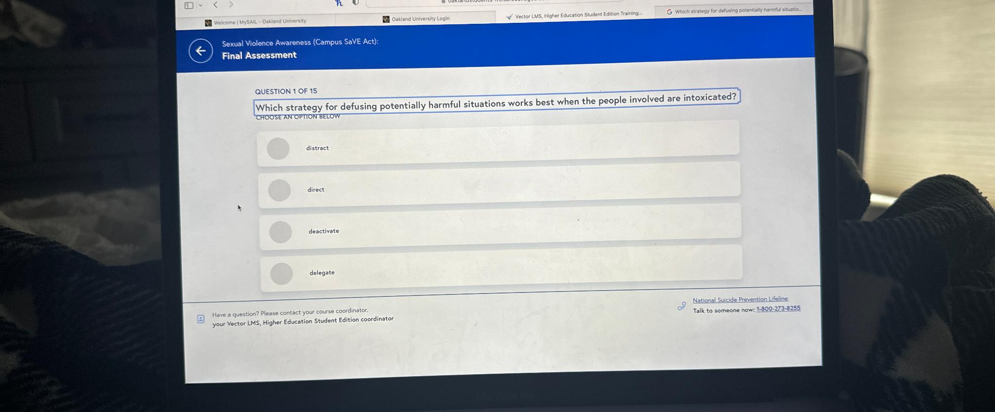  Vector LMS, Higher Education Student Edition Training. G Which strategy for