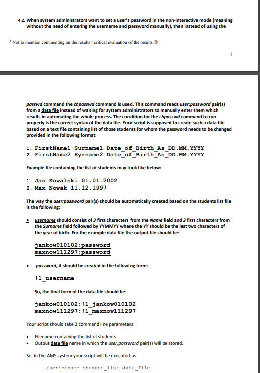 Need the answer as a bash script and it cannot have