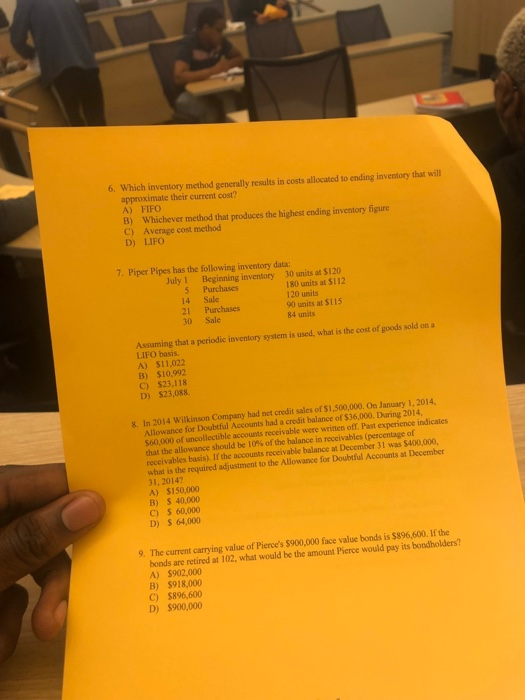  6. Which inventory method generally results in costs allocated to ending