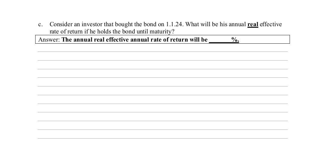 points): On 1.1.2022, "Good Company Inc." issued a zero coupon, non-index linked