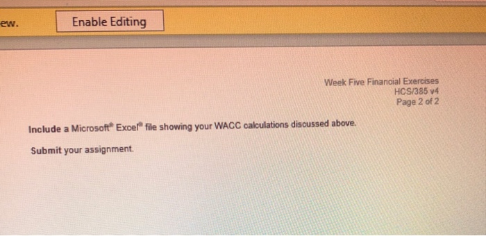 gudiance/explanation. Insert Draw hc305_14_wk5_financial_exercises - Pre COTECTED VIEW Design Layout Be careful-Files