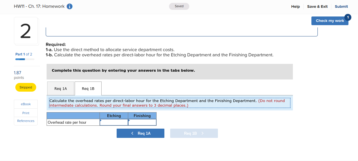 questions displayed below.) Part 1 of 2 1.87 points Celestial Artistry Company
