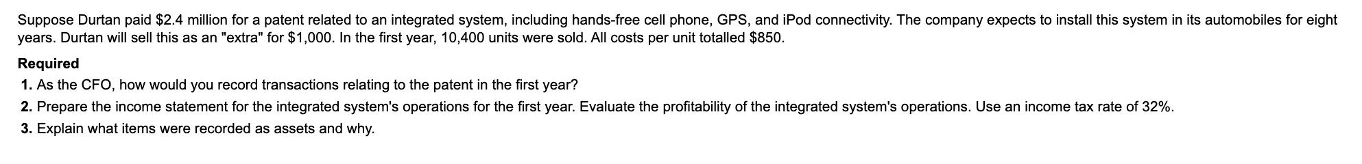  Requirement 1 options are all the same Requirement 2: The options