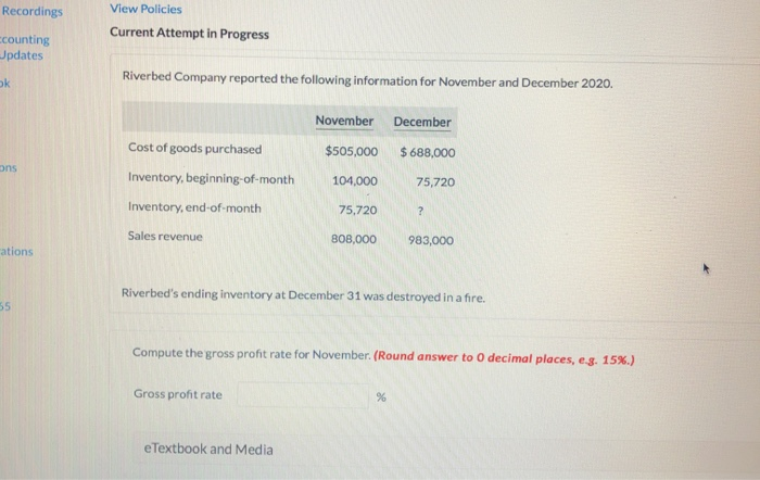  Recordings View Policies Current Attempt in Progress ccounting Jpdates ok Riverbed