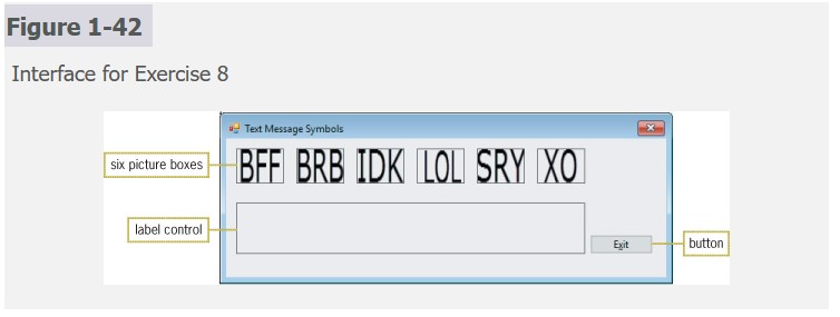  Create a Windows Forms application. Use the following names for the