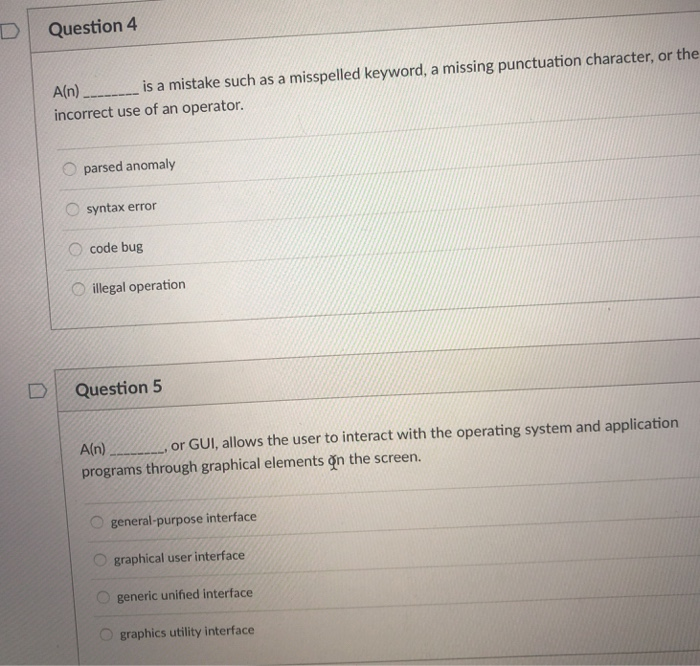 keywords O mnemonics states operators Question 3 Each programming language has its