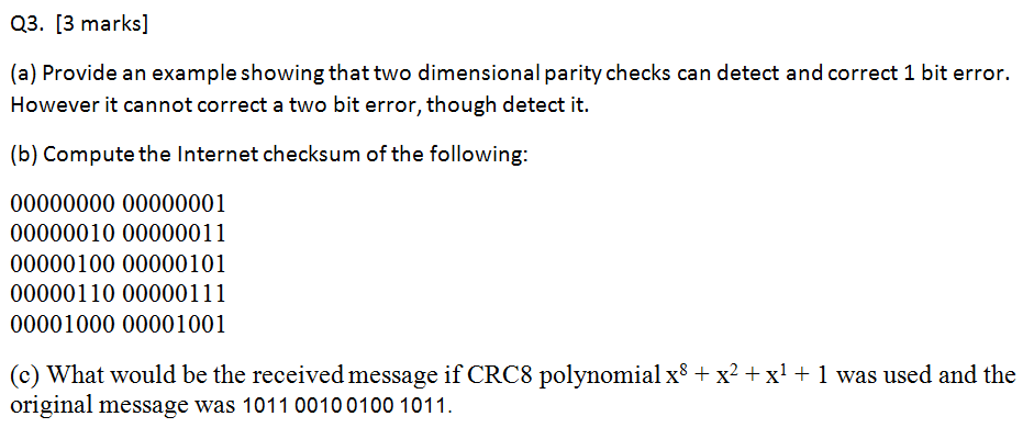  ( [3 marks (a) Provide an example showing that two dimensional