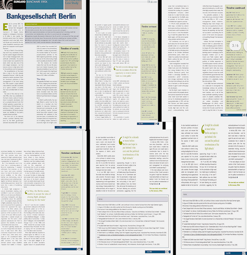 THE CASE STUDY : The question : Identify and analyze the risks