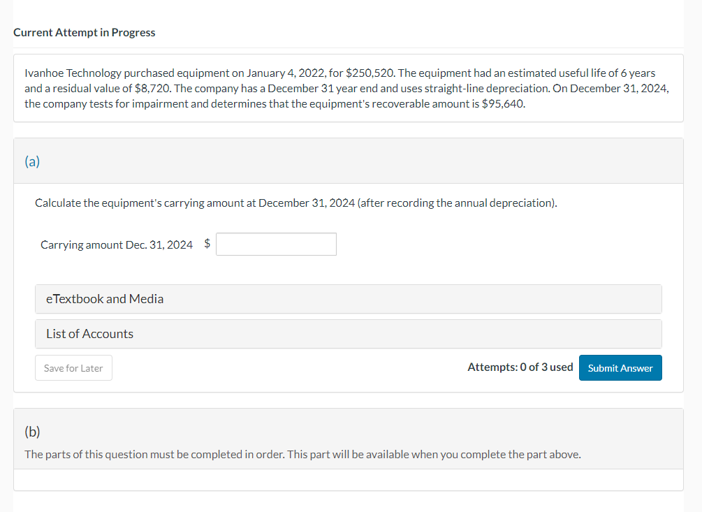Current Attempt in Progress Ivanhoe Technology purchased equipment on January 4,
