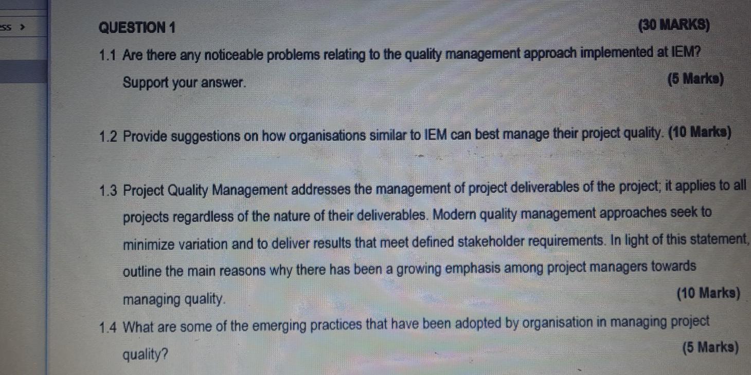 SS > QUESTION 1 (30 MARKS) 1.1 Are there any noticeable