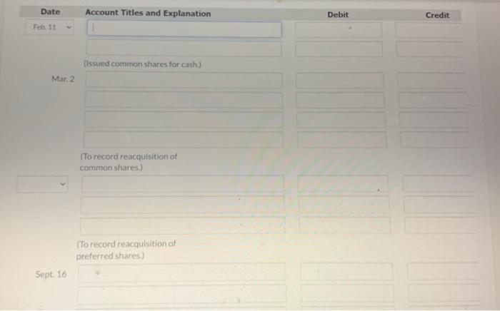 its just no entry The following shareholders' equity accounts are reported by