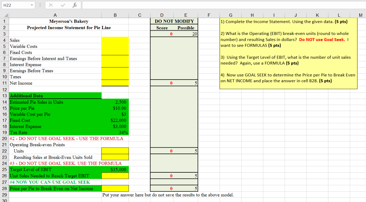  PLEASE SHOW HOW TO SOLVE USING EXCEL, PLEASE INCLUDE ALL FORMULAS