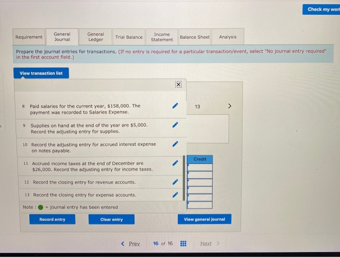 receivable Supplies Inventory Land Accounts payable Notes payable (58, due next year)
