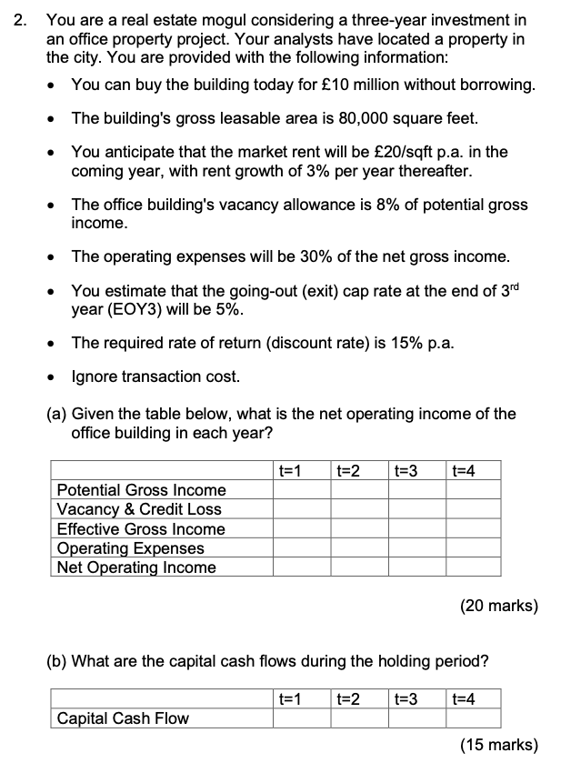  Please solve b part) You are a real estate mogul considering