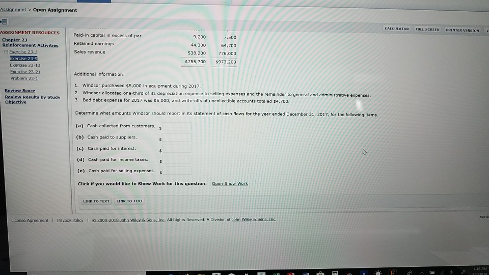 trial balances at December 31, 2017 and 2016. are as follows pter