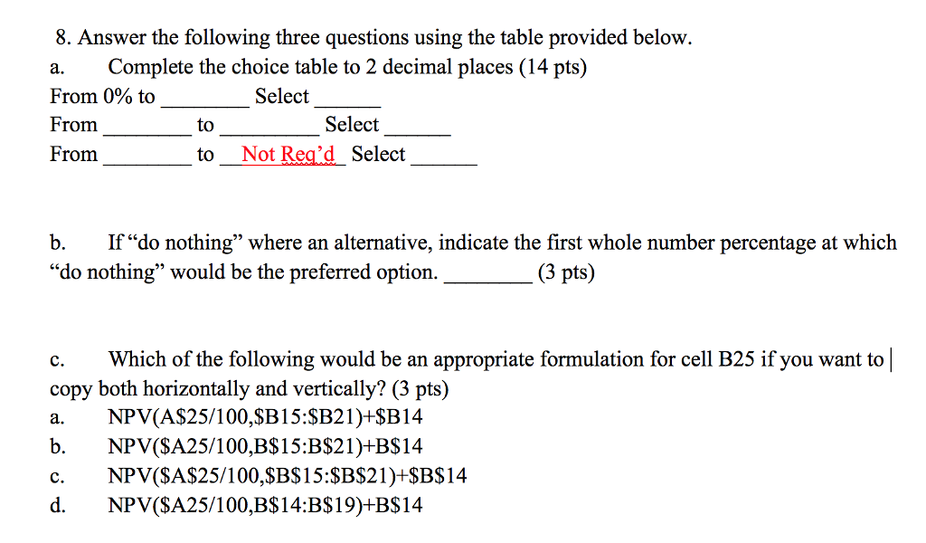 Answer the following three questions using the table provided below. I