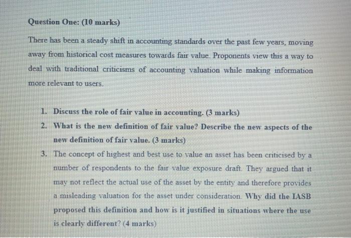  Question One: (10 marks) There has been a steady shift in