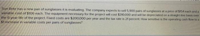 SOLVE ASAPP PLEASEEEE Sun Brite has a new pair of sunglasses it