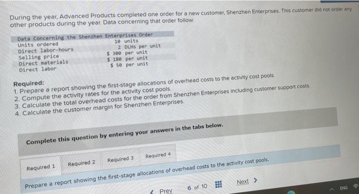 has supplied the following data from its activity-based costing system Overhead Costs