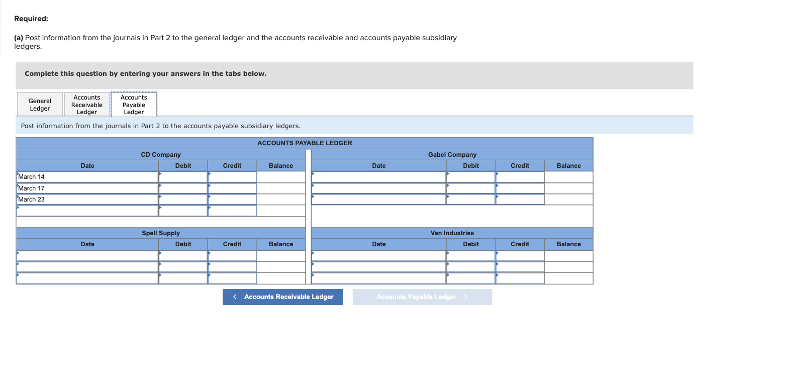 displayed below.] Church Company completes these transactions and events during March of
