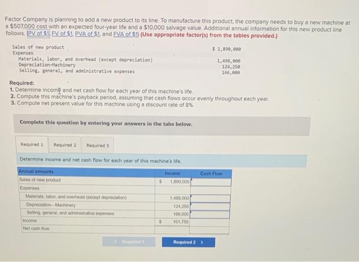 i would like help please fast Factor Company is planning to add