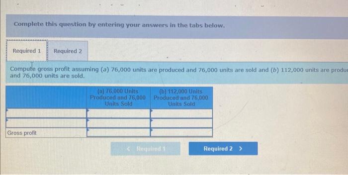 the following data for its only product. The company had no beginning