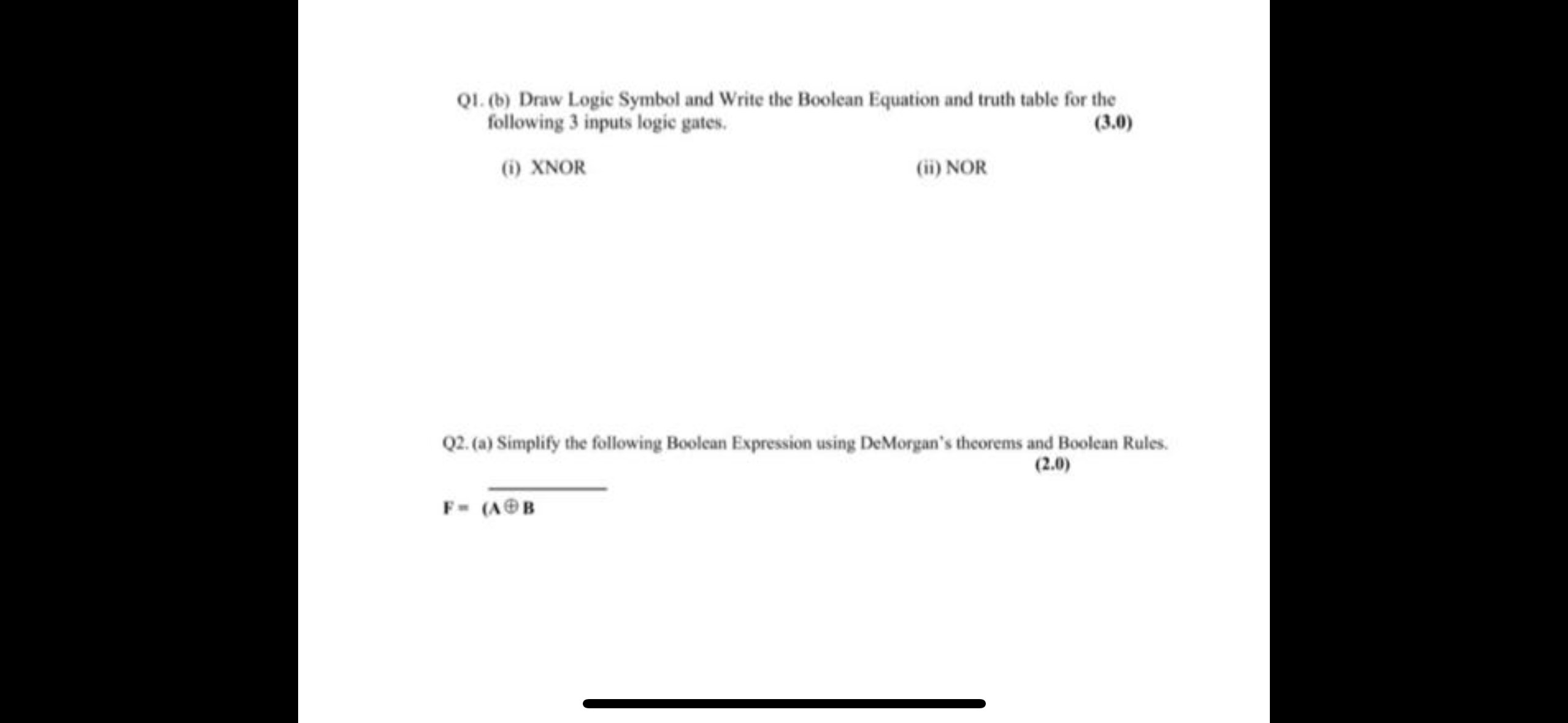  Q1.(b) Draw Logic Symbol and Write the Boolean Equation and truth