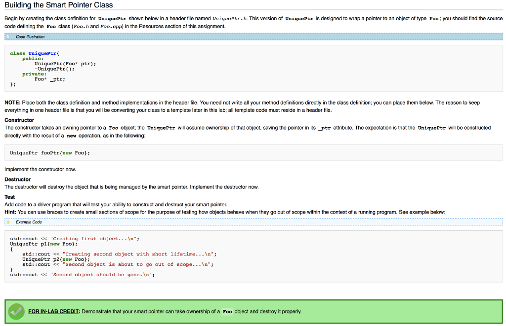 smart pointer /** * @file Foo.h * * @brief Defines a generic